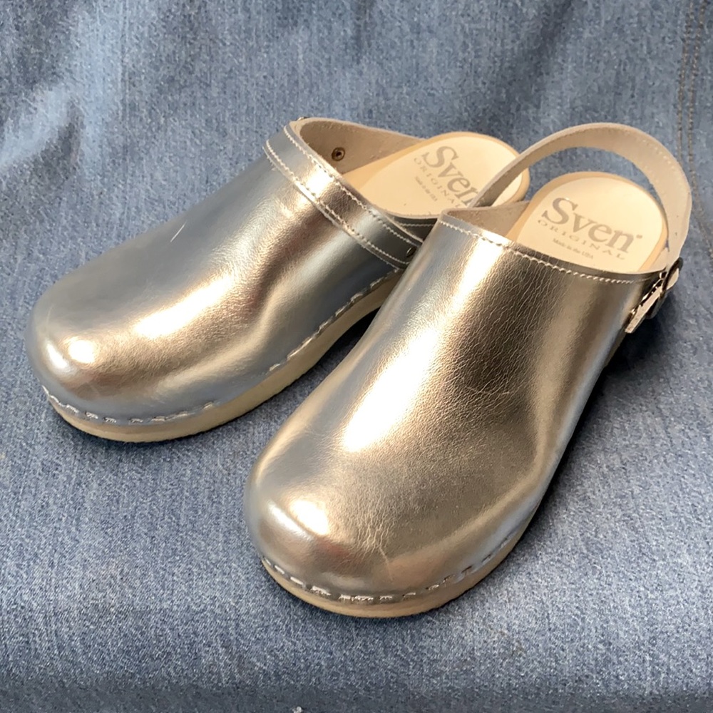 Silver new without a box, Sven clogs